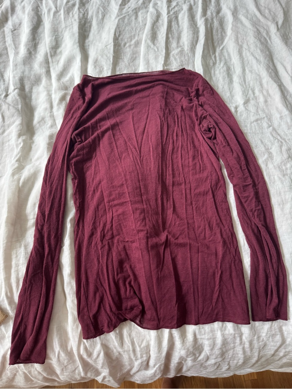 Intimissimi Boat Neck Modal Cashmere Ultralight Top - burgundy